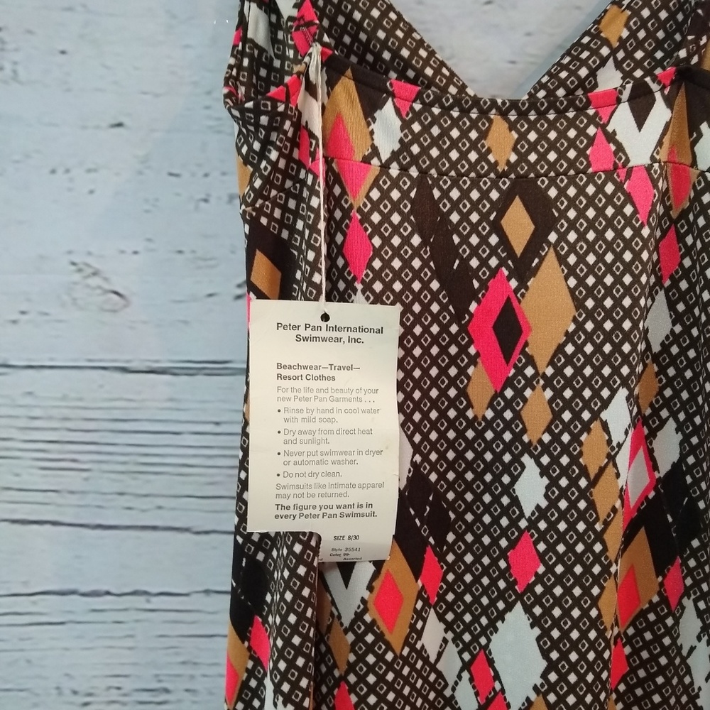 70s stretch maxi swimwear dress - Picture 4 of 5